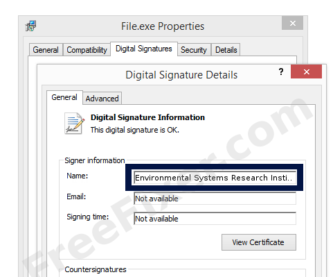 Screenshot of the Environmental Systems Research Institute certificate